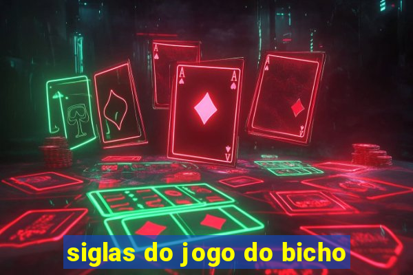 siglas do jogo do bicho