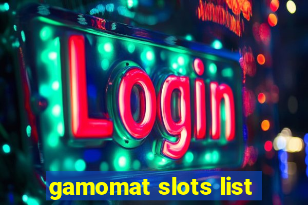 gamomat slots list