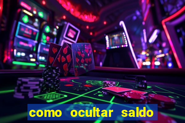 como ocultar saldo na betfair