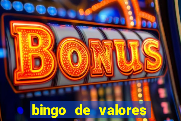 bingo de valores para imprimir