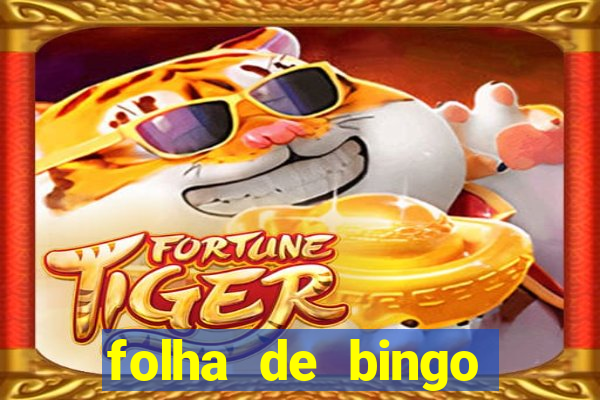 folha de bingo para imprimir