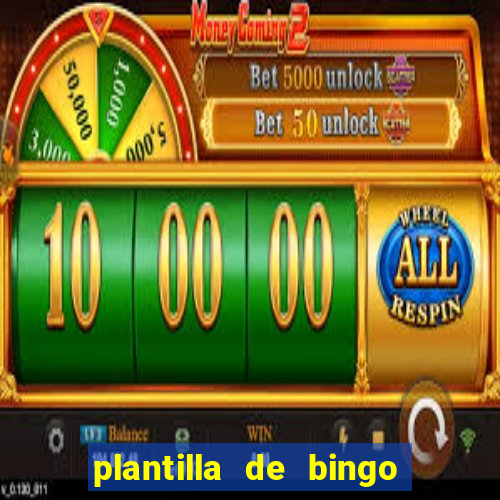 plantilla de bingo para editar