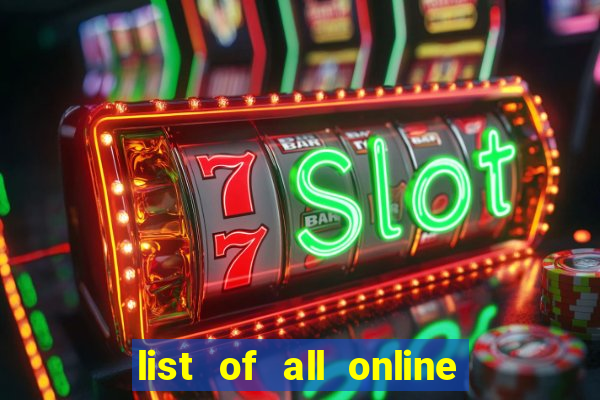 list of all online bingo sites